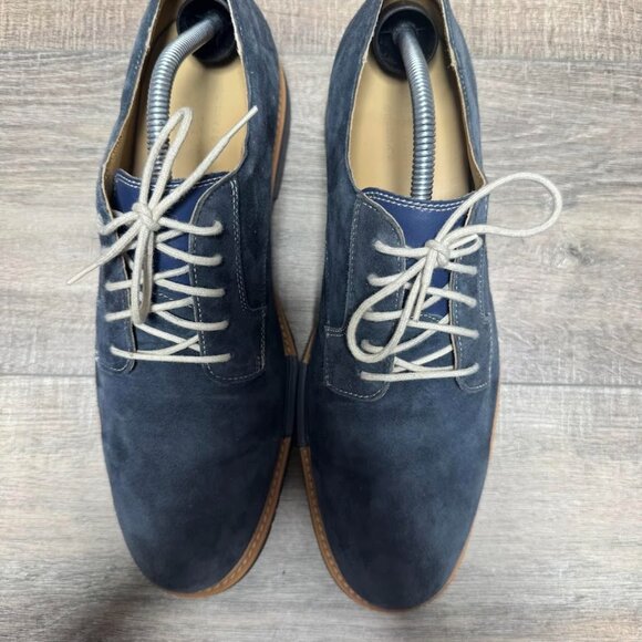 Cole Haan Grand OS Blucher Blue Suede Oxford Shoes Men's Size 10 - Picture 2 of 7